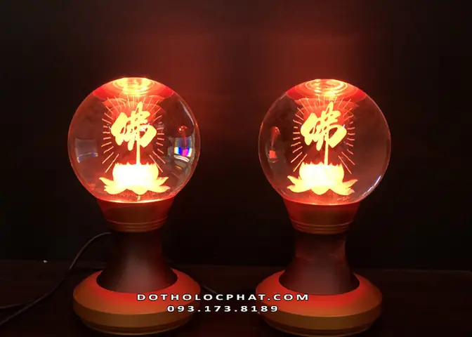 14 Đèn Hoa Sen Chữ Phật Dtp-014