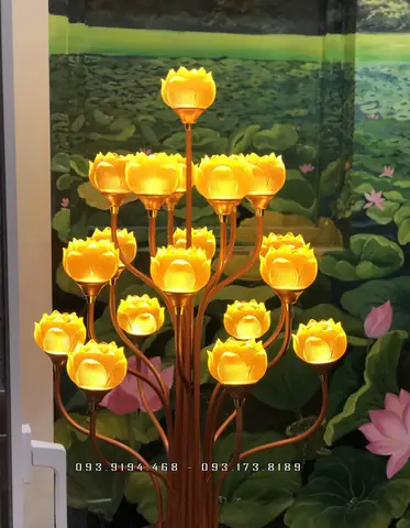 10 Đèn Lưu Ly 7-9-13 Bông Trang Trí Bàn Thờ Phật Dtp-020