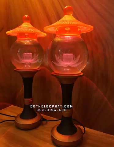 Đèn Cầu Nắp Ô Hoa Sen Thờ Phật – Gia Tiên Dkl -001