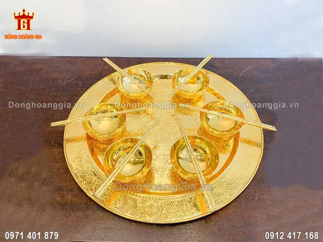 Ưu Điểm Của Bộ Mâm Bát Bằng Đồng Mạ Vàng 24k