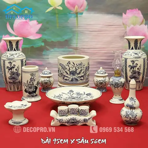 Bộ Đồ Thờ Thần Linh Gốm Chu Đậu – Men Truyền Thống, Chuẩn ...