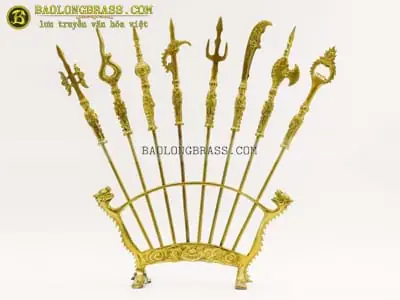 Bộ Bát Bửu Bằng Đồng Vàng Cỡ Nhỏ 30cm