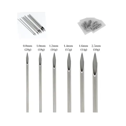 [bán Lẻ] Kim Xỏ Khuyên Đầy Đủ Size (kim Cứng Dùng Một Lần)