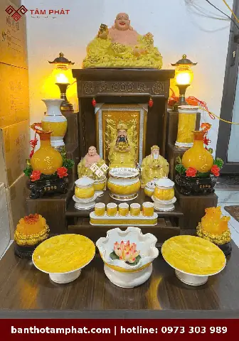 Bộ Bàn Thờ Thần Tài Màu Vàng Btt-3006