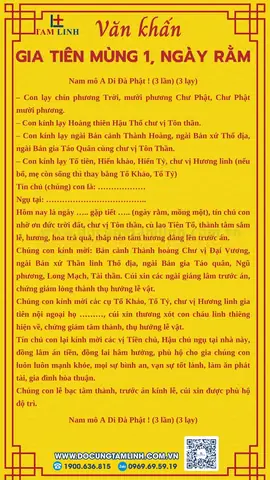 Bài Văn Khấn Cúng Rằm 14