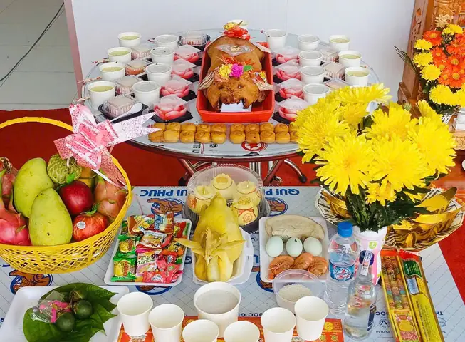 Mâm Cúng Khai Trương Công Ty Cửa Hàng Buôn Bán Đơn Giản