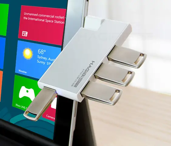 Hub Chia Usb 3.0-1 Ra 4 Vỏ Nhôm, Nhỏ Gọn Cho Surface Pro