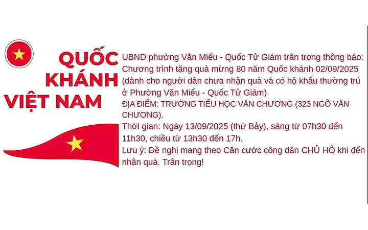 Ubnd Phường Văn Miếu- Quốc Tử Giám Thông Báo Về ...