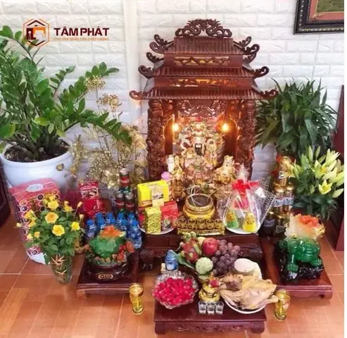 Có Nên Để Chậu Hoa Trên Bàn Thờ? Vị Trí Đặt Đúng - Nội Thất Tâm Phát
