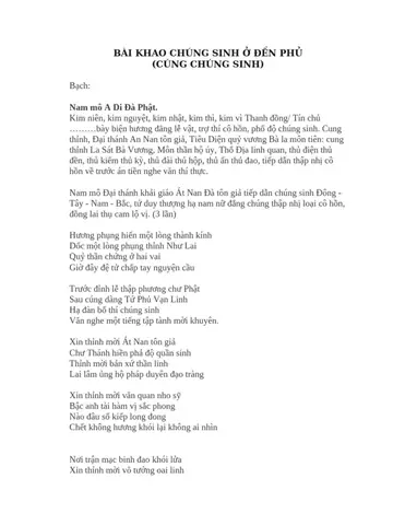 Bài Khao Chúng Sinh Ở Đền Phủ | Pdf