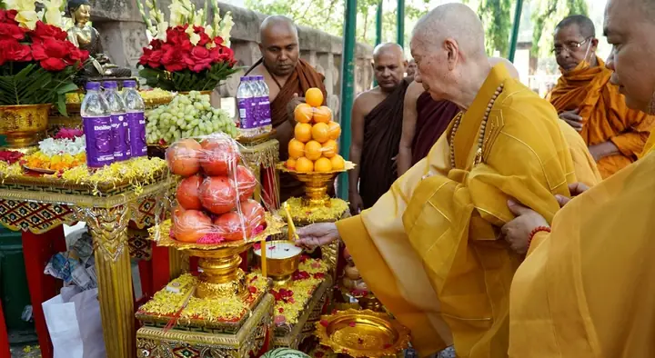 Trưởng Lão Hòa Thượng Thích Trí Quảng Chiêm Bái Bồ Đề Đạo Tràng