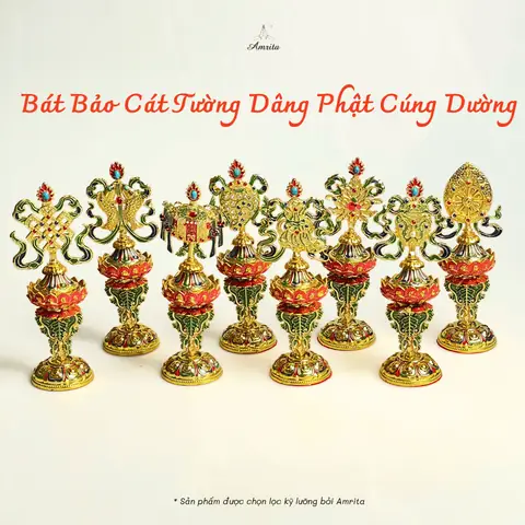 [amrita] Bộ 8 Món Bát Bảo Cát Tường Cúng Dường Tam Bảo Đồ Thờ ...