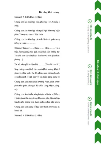 Bài Cúng Khai Trương Ngoài Trời - Văn Hoá & Tôn Giáo - Mẫu Văn Bản ...