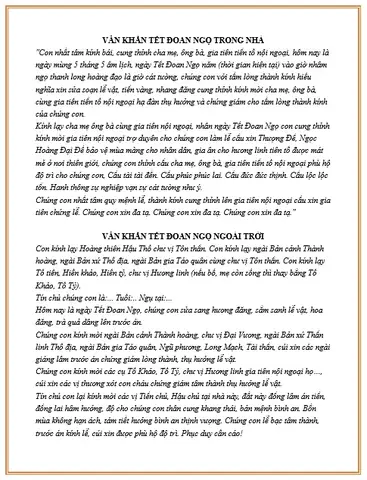 Cúng Mùng 5 Tháng 5: Nên Đặt Trong Nhà Hay Ngoài Sân? Văn Khấn & Quy Định Pháp Luật