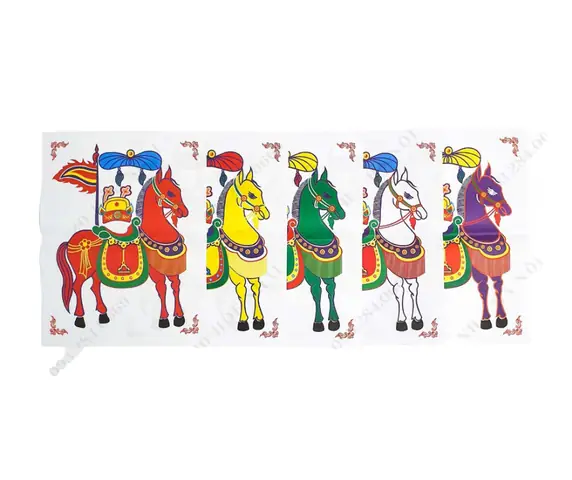 Bộ 5 Giấy Ngựa In 5 Màu Cúng Nhập Trạch | Xưởng Vàng Mã