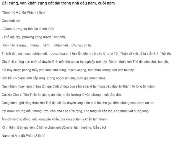 Cẩm Nang Văn Khấn Và Lễ Vật Cúng Ông Chủ Đất, Bà Chủ Đất Chuẩn Tâm Linh