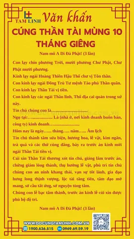 Văn Khấn Chung Thần Tài Và Thổ Địa (bài Cúng Nôm)