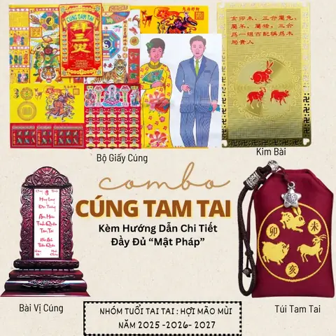 [combo Đầy Đủ ]bộ Cúng Tam Tai 2026 -giấy Cúng,túi,kim Bài ...