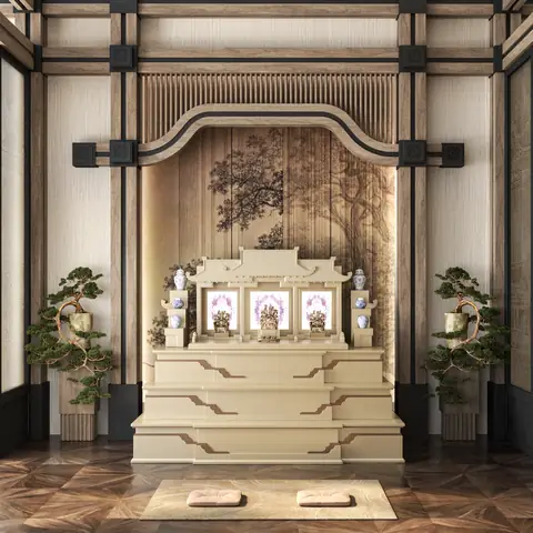 Bộ Ban Thờ Thần Tài Tam Cấp Mãn Đường (trúc Chỉ) + ...