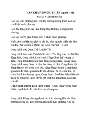 Văn Khấn Trung Thiên | Pdf