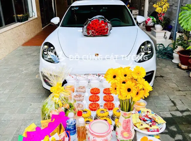 Mâm Cúng Xe Ô Tô Mới Mua Đơn Giản Trọn Gói - Đủ Lễ Vật