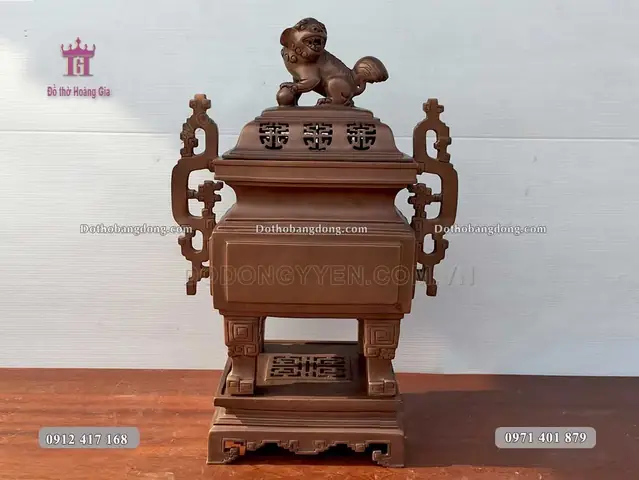 Đỉnh Đồng Vuông Giả Cổ Cao 55cm - Dt397 | Đồ Thờ Cúng Bằng ...