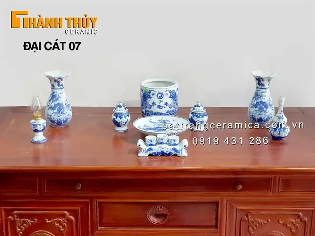 Bộ Đồ Thờ Cúng Cao Cấp Bát Tràng Đầy Đủ Hàng Đẹp, Giả Rẻ Nhất