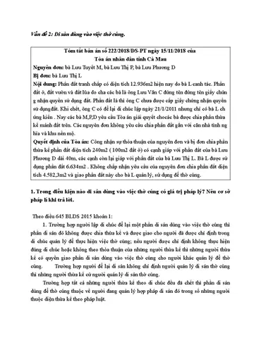 Vấn Đề 2: Di Sản Dùng Vào Việc Thờ Cúng Theo Blds 2015 - Studocu