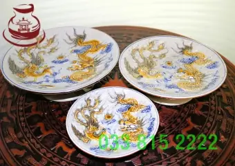 Đĩa Đựng Trái Cây Cúng: Review Chi Tiết Các Mẫu Gốm Sứ Men Rạn Bát Tràng Cao Cấp