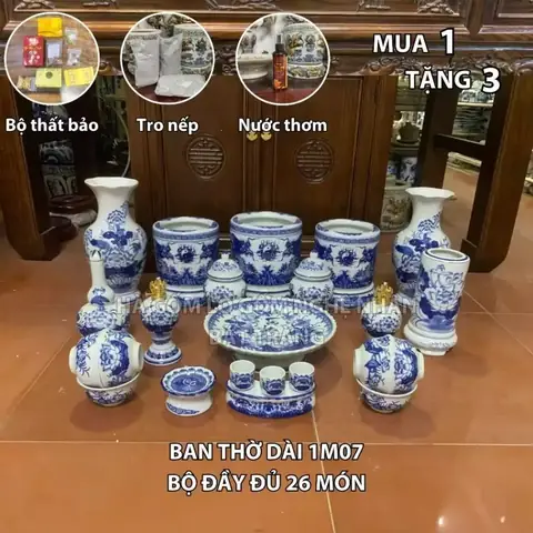 Top 10 Mẫu Đồ Thờ Cúng Men Lam Bát Tràng Đẹp, Uy Tín Nhất