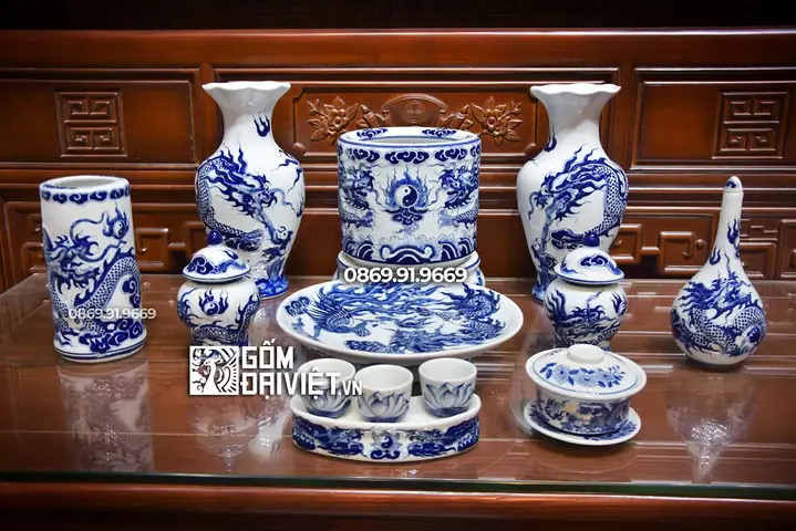 Top 10 Mẫu Đồ Thờ Cúng Men Lam Bát Tràng Đẹp, Uy Tín Nhất