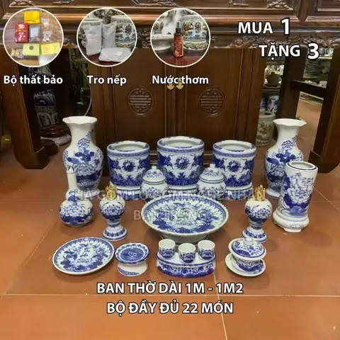 Top 10 Mẫu Đồ Thờ Cúng Men Lam Bát Tràng Đẹp, Uy Tín Nhất