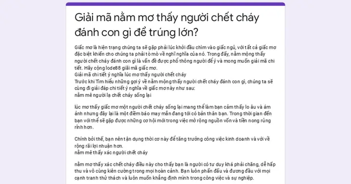 Giải Mã Giấc Mơ Thấy Người Bị Cháy: Tâm Lý Học, Điềm Báo & Con Số May Mắn