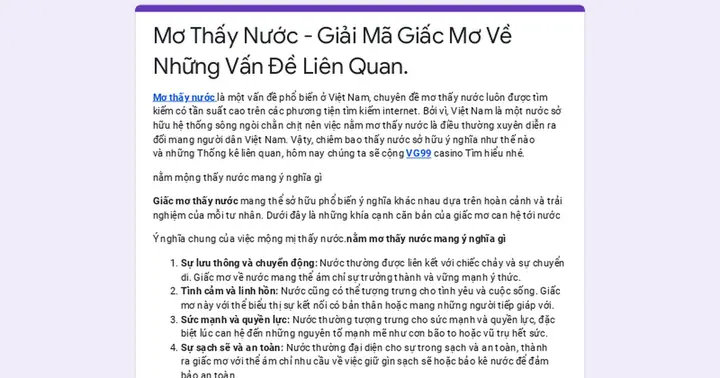 Giải Mã Giấc Mơ Thấy Nước Trong: Điềm Báo, Ý Nghĩa Tâm Linh & Các Con Số May Mắn