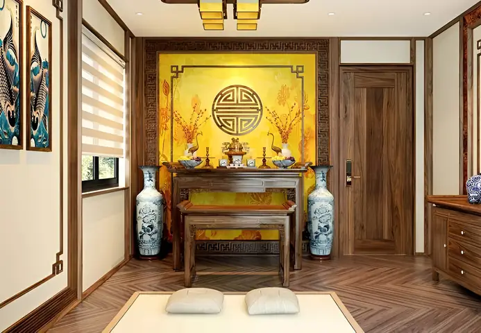 Tổng Hợp Mẫu Giấy Dán Tường Phòng Thờ Sang Trọng, Trang Nghiêm