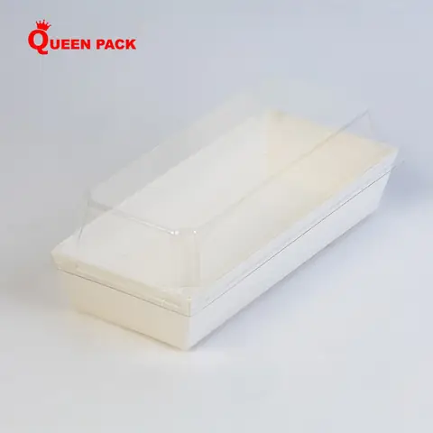 Hộp Giấy Đựng Bánh Trắng Dài 500ml Cực Xinh, Giá Hot Sale