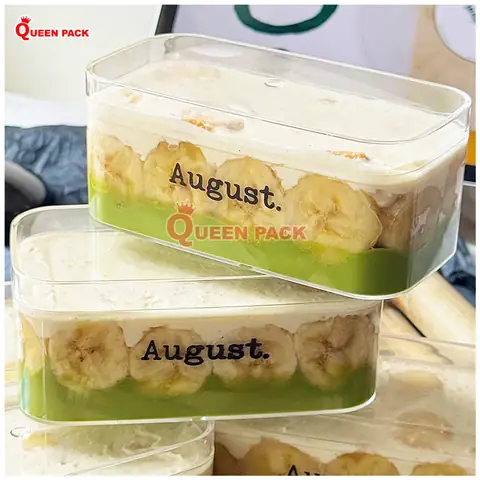 Hộp Mica Cứng Dài Đựng Bánh Kem Lạnh - Qp-jl001 - Queenpack