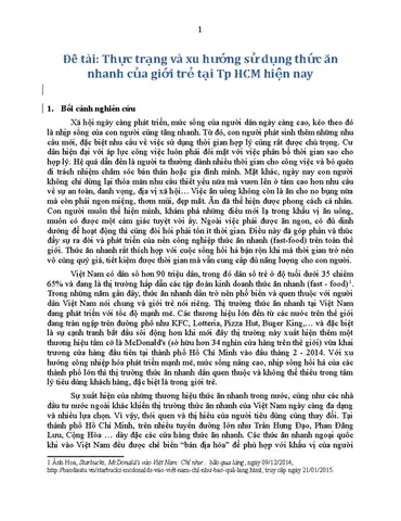 Nghiên Cứu Xu Hướng Tiêu Dùng Thức Ăn Nhanh Tại Tp.hcm: Đặc ...
