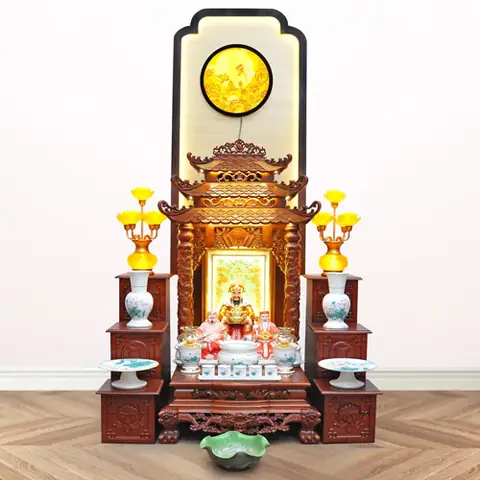 Bộ Ban Thờ Ông Địa Sứ Trắng Sen Hồng Lá Xanh Btt713 | Banthantai ...