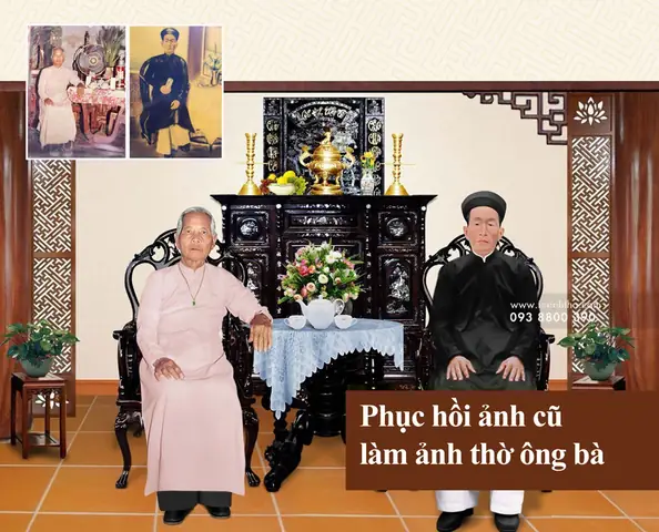 Phục Hồi Ảnh Cũ Ảnh Thờ Ông Bà Tôn Vinh Tổ Tiên