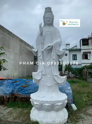 Tượng Phật Bà Quan Âm Bồ Tát Bằng Đá Non Nước - Bảng Giá 2025