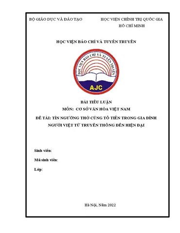 Tín Ngưỡng Thờ Cúng Tổ Tiên Trong Gia Đình Người Việt: Từ ...