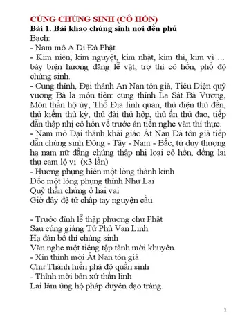 Khoa Cúng Chúng Sinh: Ý Nghĩa Và Nghi Thức Cúng Cơm Cháo Chúng Sinh