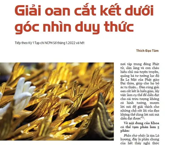 Giải Oan Cắt Kết Dưới Góc Nhìn Duy Thức