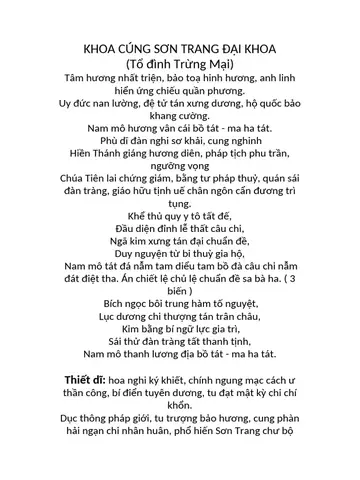 Khoa Cúng Sơn Trang Đ I Khoa | Pdf