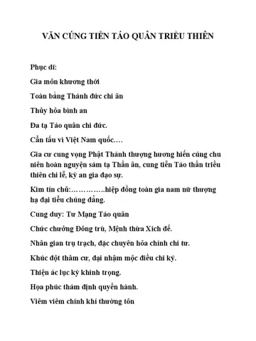 Khoa Cúng Táo Quân: Chi Tiết Bài Văn Khấn Và Những Điều Gia Chủ Cần Biết