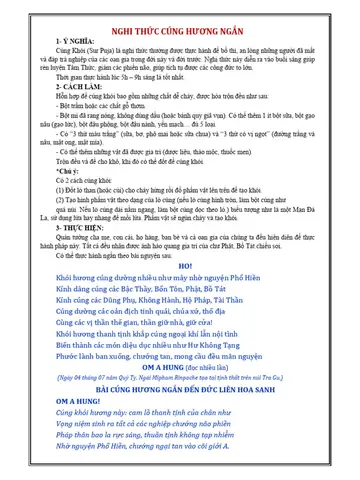 Nghi Thức Cúng Hương Ngắn | Pdf