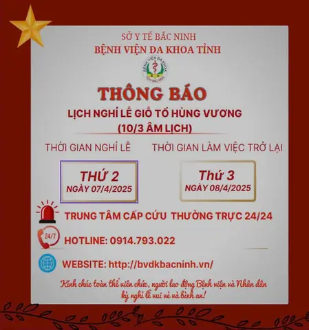 Thông Báo Lịch Khám, Chữa Bệnh Trong Kỳ Nghỉ Lễ Giỗ ...