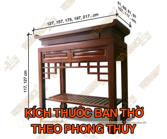 Bảng Tra Kích Thước Ban Thờ Theo Lỗ Ban 39 Mới Nhất 2026