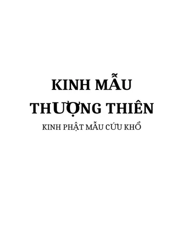 Kinh Phật Mẫu Cứu Khổ | Pdf
